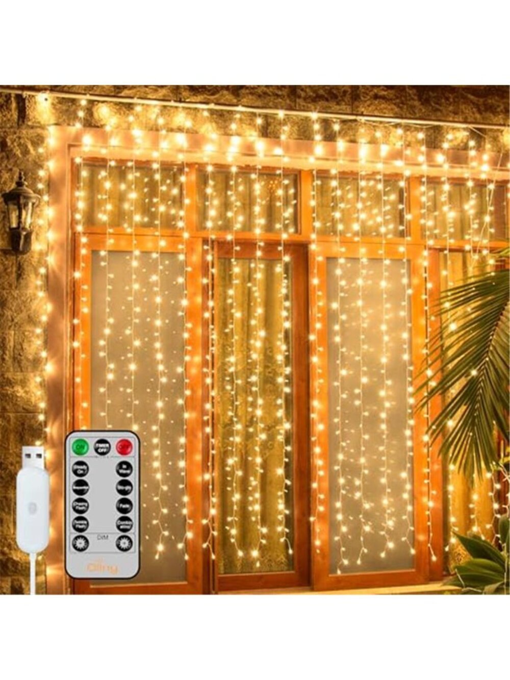LED Curtain String Lights Warm White USB Fairy Lights Remote Waterproof